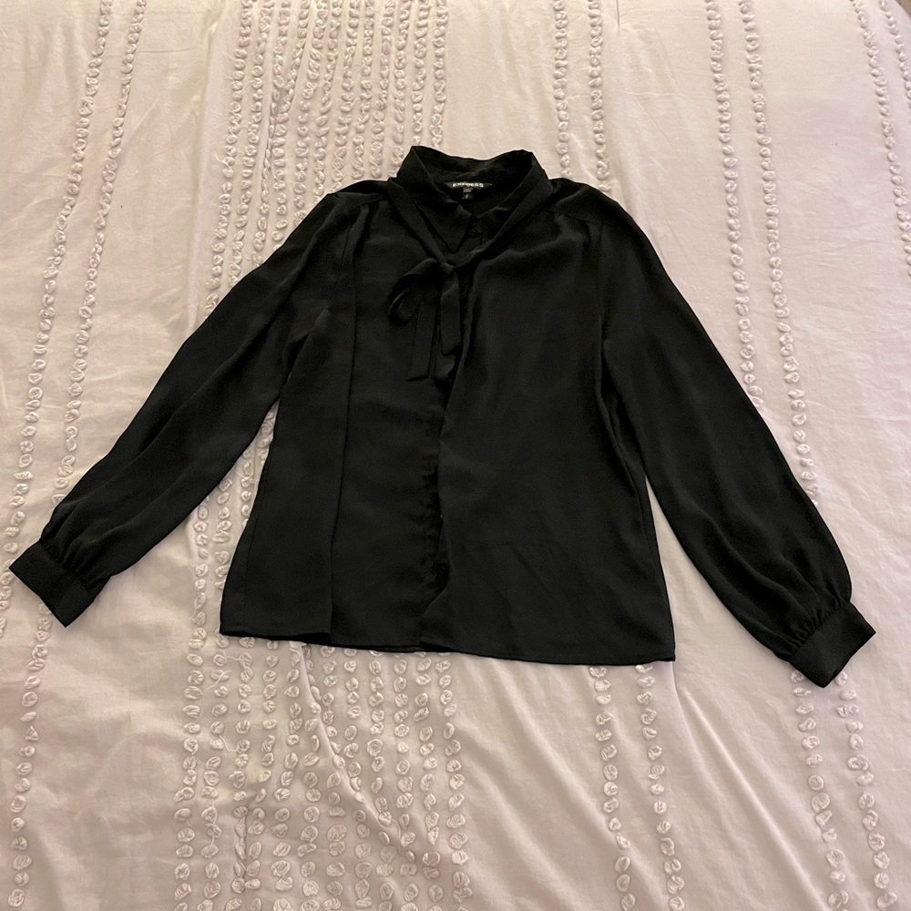 Express Black Buttoned Blouse